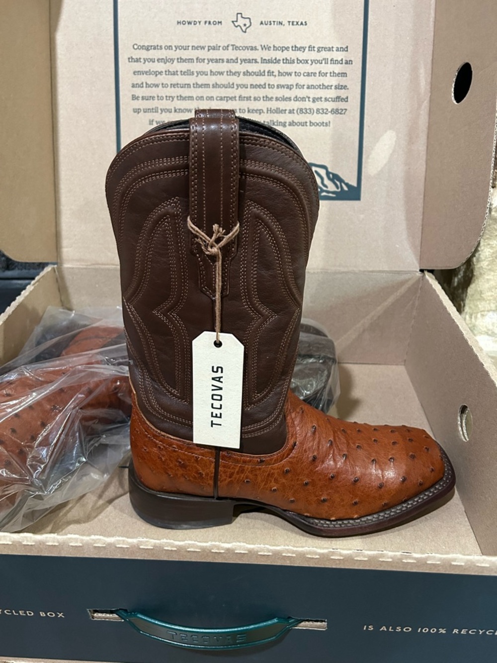 Tecovas Pecan Ostrich “The Emmitt” Men’s Cowboy boots